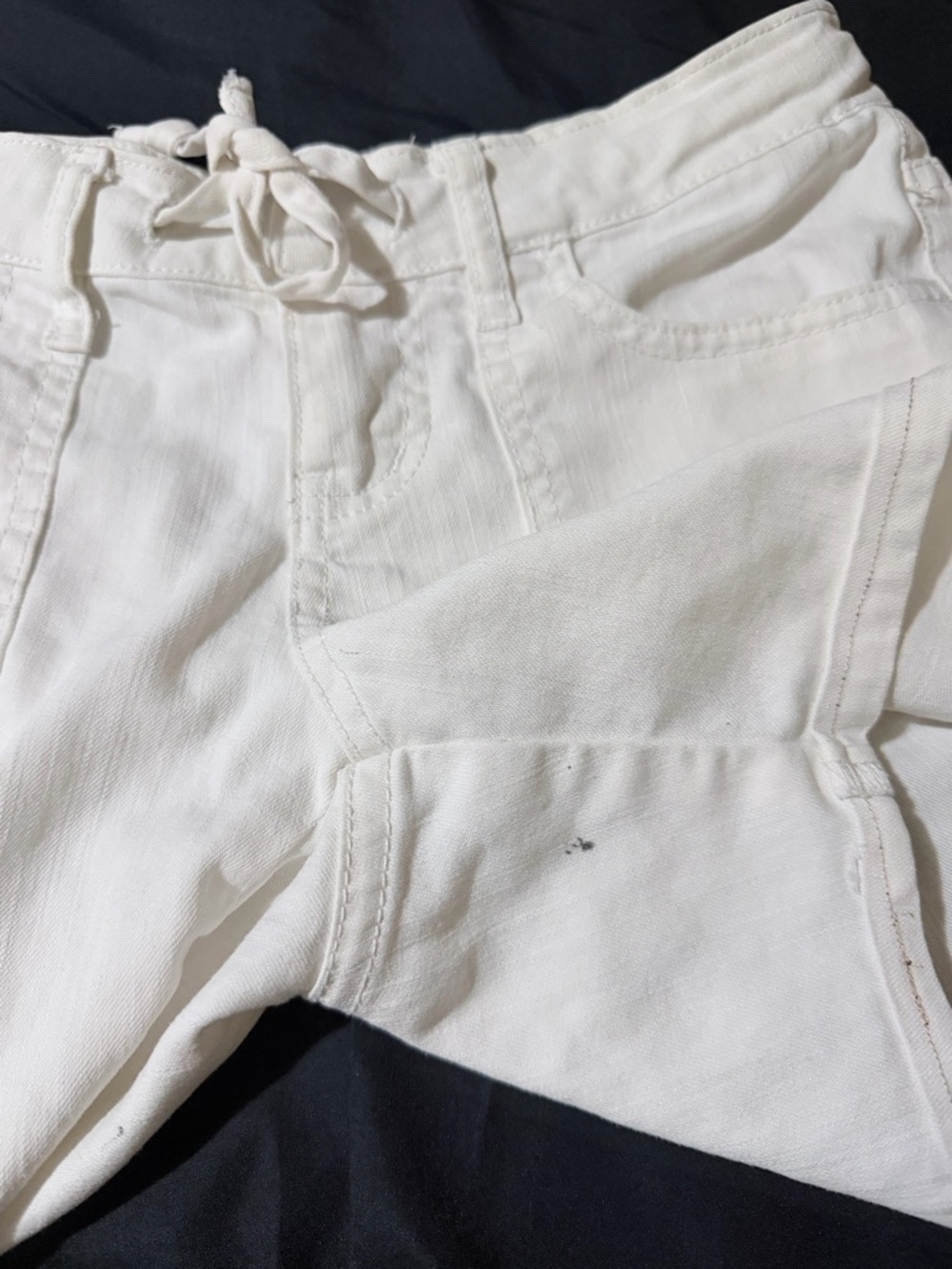 White Women's Drawstring Utility Shorts - Picture 10 of 10